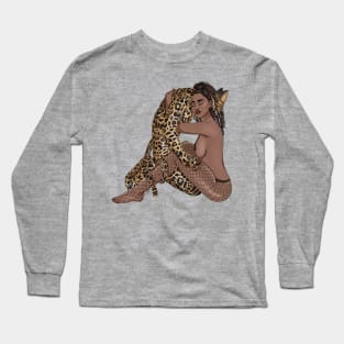 leopard girl Long Sleeve T-Shirt